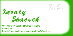 karoly spacsek business card