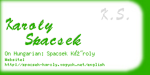 karoly spacsek business card